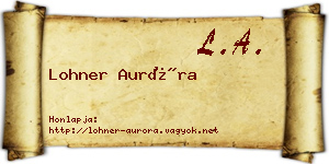 Lohner Auróra névjegykártya